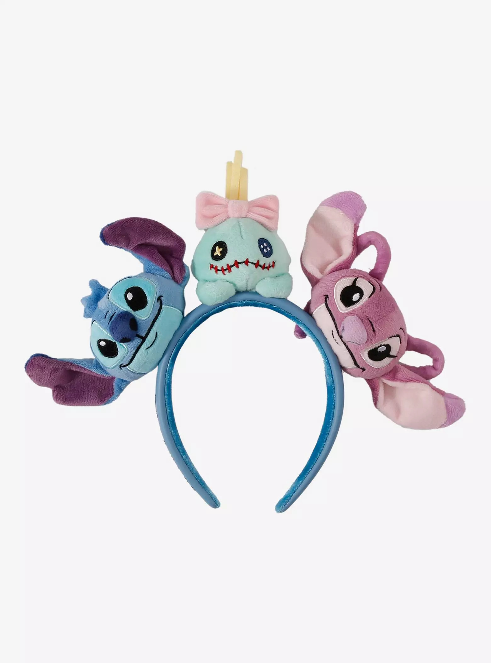Loungefly Disney Lilo & Stitch Angel, Scrump, & Stitch Plush Headband \u2014 BoxLunch Exclusive |... | BoxLunch