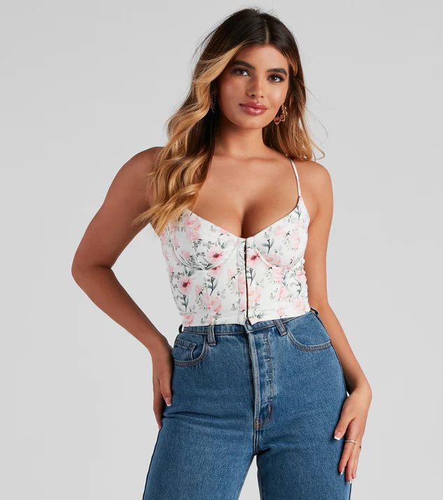 Cue Floral Sweetheart Bustier | Windsor Stores