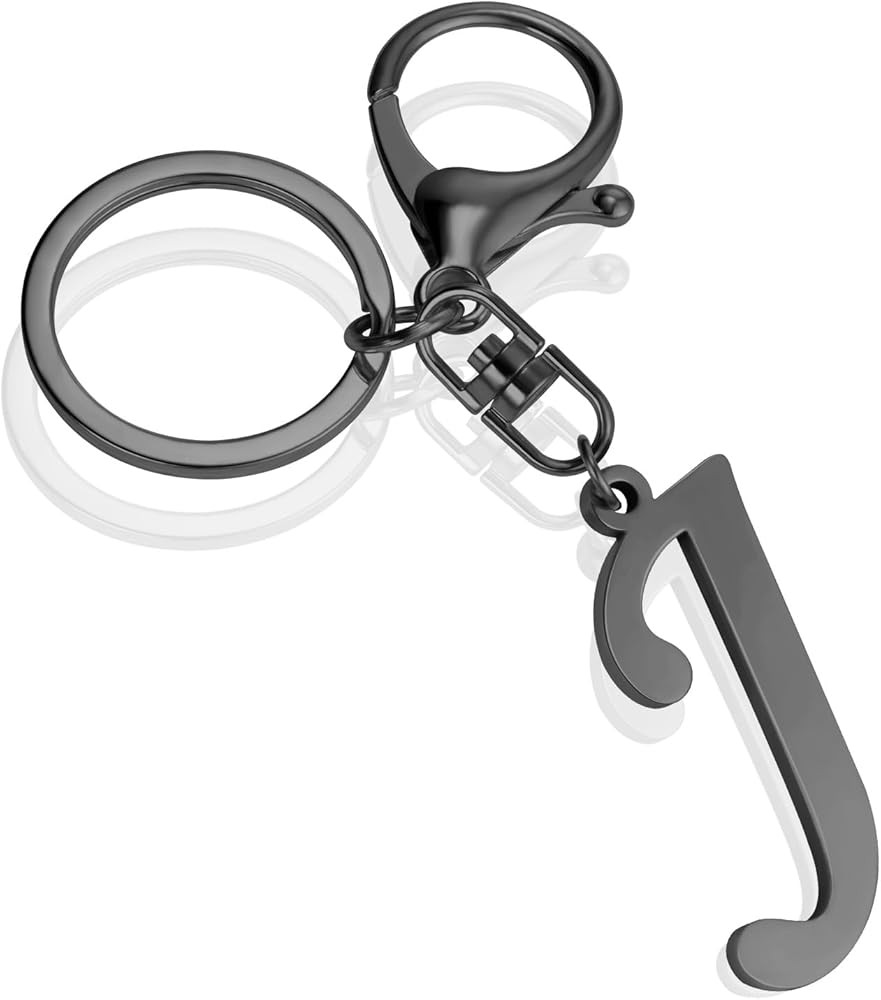 XGALBLA Cute Gold/Silver/Black Letter A-Z Keychain for Women Bag Charms for Handbags Stainless Steel Initial Letter Keychain | Amazon (US)