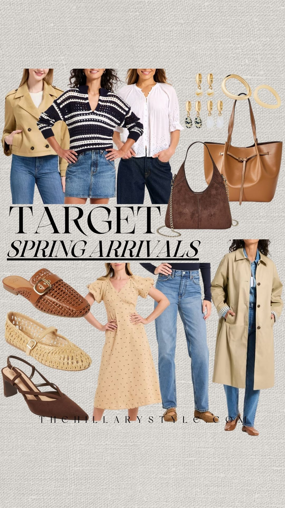 New Target Arrivals: Elevated Spring 2026 Basics Under $60
Run, don't walk to the Target new arrivals section! 🎯 I am completely blown away by the 2026 spring fashion dropping right now. We are leaning heavily into Khaki Coded and Poet Core vibes with these designer-inspired pieces from A New Day and Universal Thread. This classic tan trench coat (a total steal!) is the ultimate lightweight layer for the transition into warmer weather. I’ve styled it here with the perfect striped long-sleeve tee and high-waisted denim for a look that screams quiet luxury without the price tag. These woven raffia mules and structured neutral bags are the "it" accessories for the season. Whether you’re building a neutral capsule wardrobe or just need a fresh spring outfit idea, these Target finds are the high-quality, affordable staples you’ve been waiting for. Shop the full haul before it sells out! ✨🕊️

#TheHillaryStyle #TargetStyle #TargetFinds #TargetHaul #SpringFashion2026 #NewAtTarget #TargetRun #NeutralAesthetic #CapsuleWardrobe #QuietLuxury #TrenchCoatOutfit #AffordableFashion #LTKunder50 #LTKunder100 #PinterestStyle #SpringOutfits #TargetDoesItAgain 

 

#LTKootd #LTKSeasonal #LTKOver40
