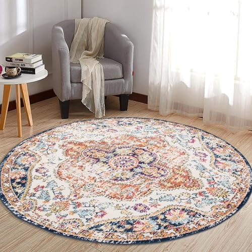 Rugshop Vintage Distressed Bohemian Round Rug 6' 6" (6' 6" Diameter) Multi | Amazon (US)