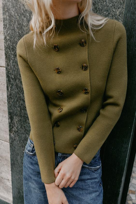 DOUBLE-BREASTED KNIT JACKET | Zara US