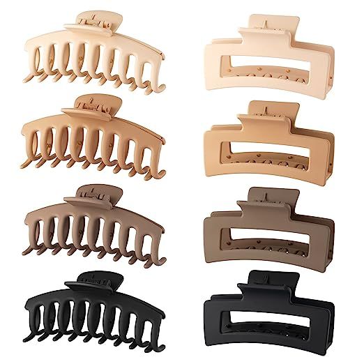Wekin Large Hair Claw Clips, 8 Pack 4.3" Hair Clips for Women & Girls, Strong Hold Matte Claw Hai... | Amazon (US)