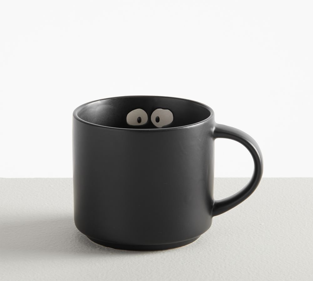 Boo Stoneware Mug, Set of 4 - Black | Pottery Barn (US)
