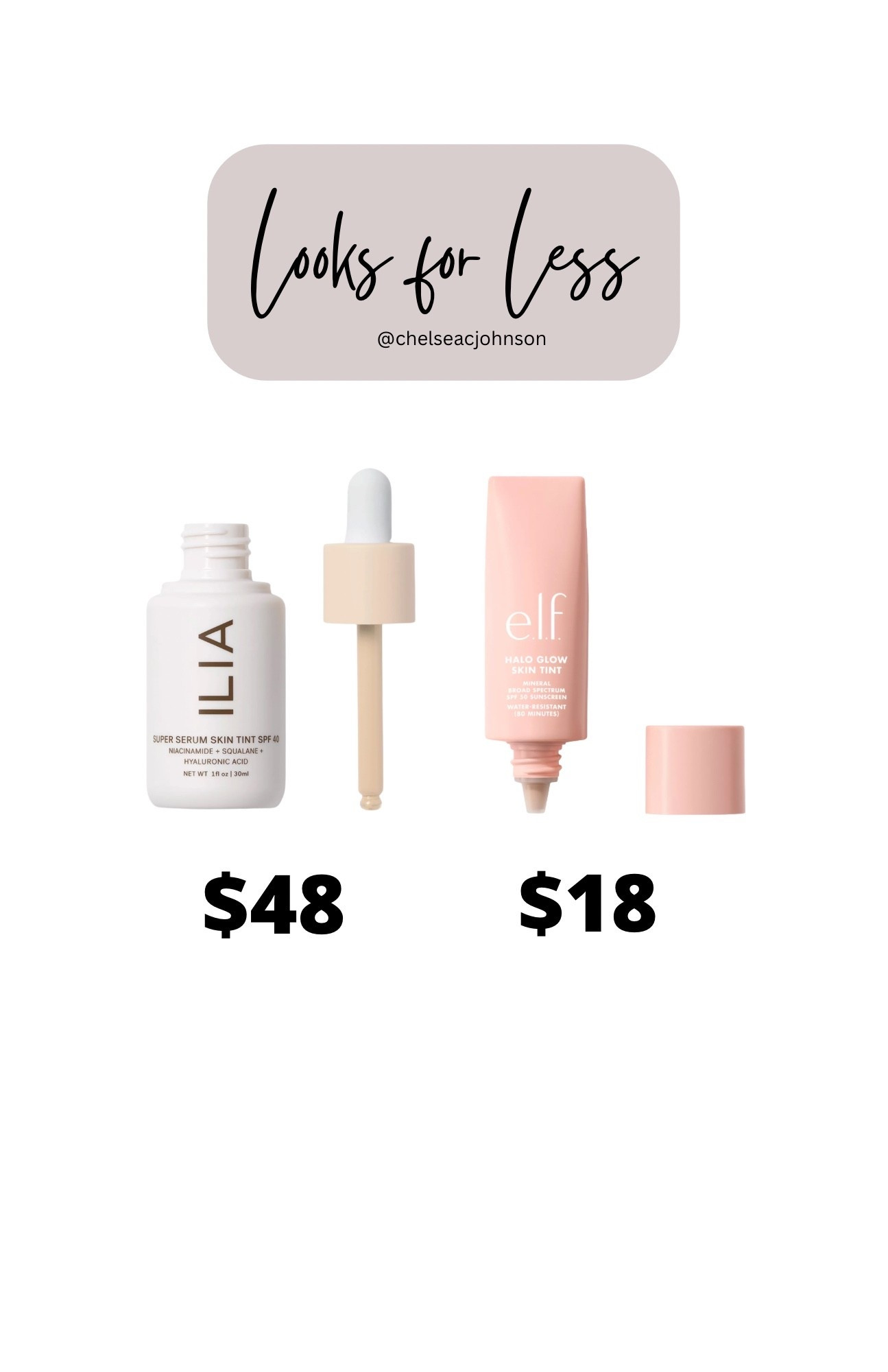 Ilia spf and elf spf skin tints 

#LTKBeauty #LTKSaleAlert #LTKStyleTip