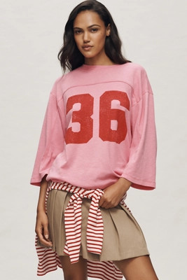 Pilcro 3/4 Sleeve Varsity Tee | Anthropologie (US)