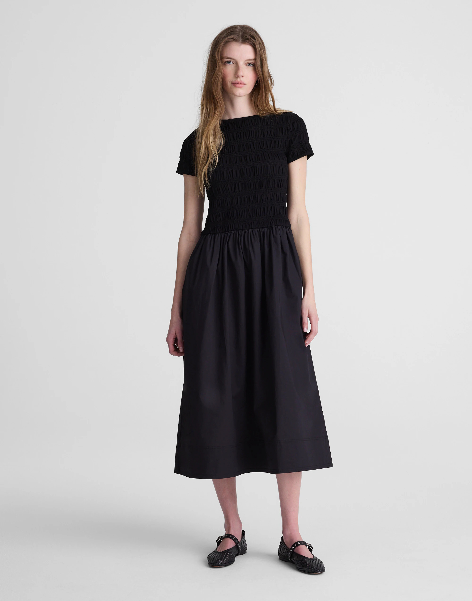 Smocked Boatneck Midi Dress | Madewell