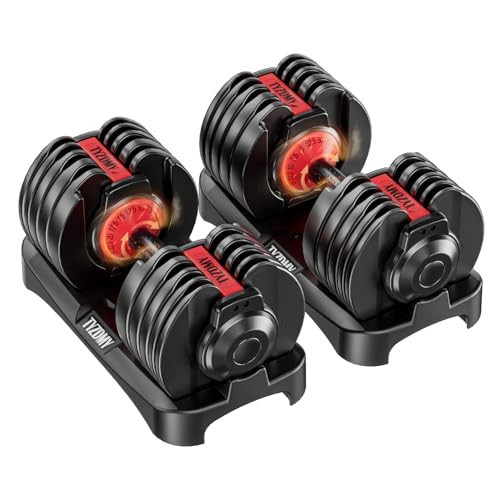 TYZDMY Adjustable Dumbbells Set of 2，Free Weights Dumbbells Set，Adjustable Dumbbell Set，52.5 lbs pair 105 lbs，15 in 1，for Men/Women Gym Equipment for Home Strength Training Equipment | Amazon (US)