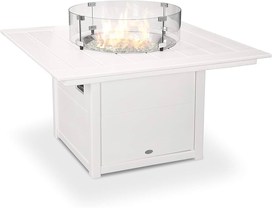 POLYWOOD® Square 42" Fire Pit Table (White) | Amazon (US)