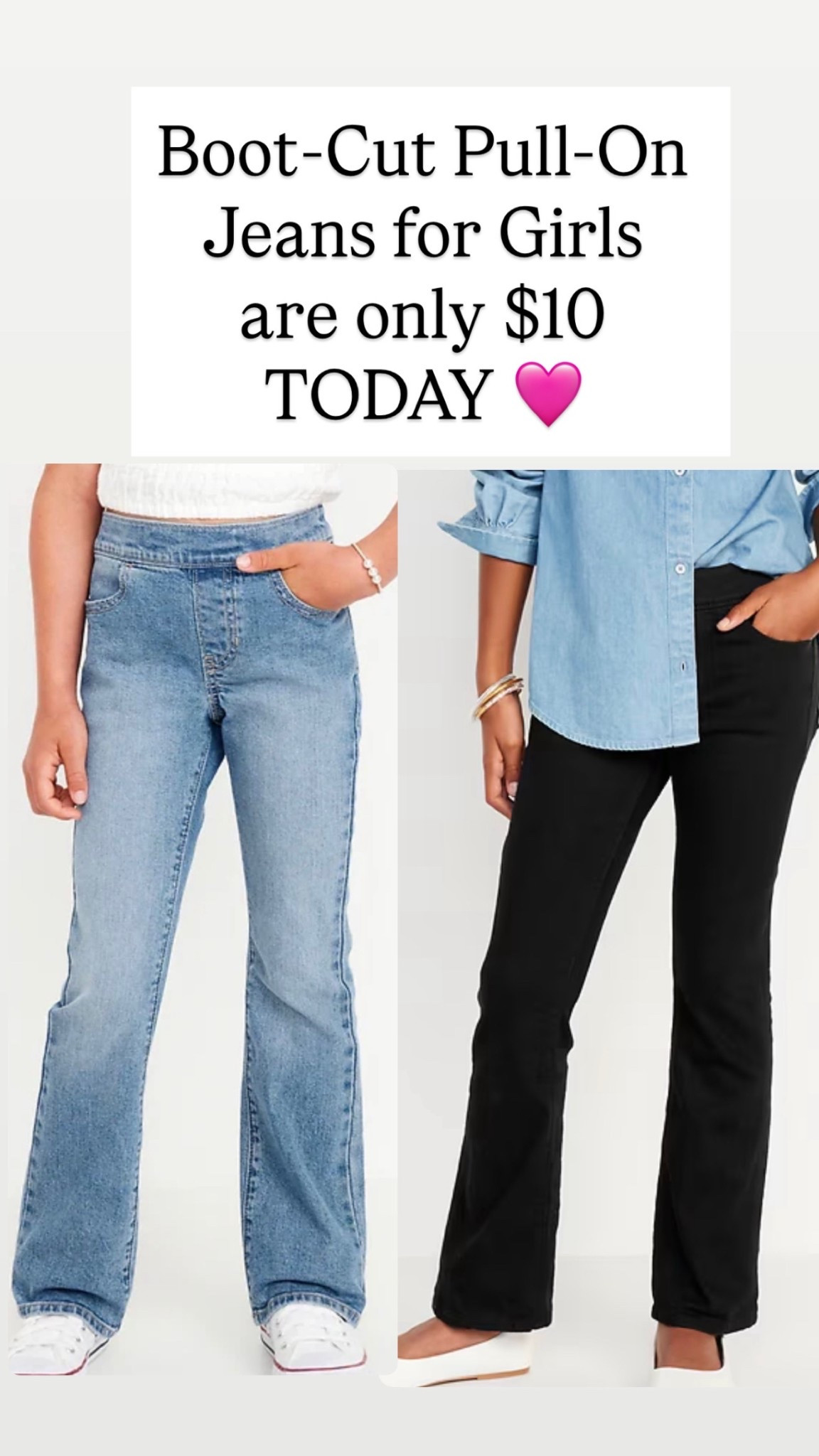 Wow Boot-Cut Pull-On Jeans for Girls are $10 right now!!! 

#LTKKids #LTKSaleAlert