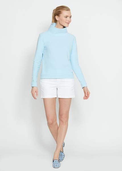 Ice Blue Park Slope Turtleneck in Terry Fleece | Dudley Stephens