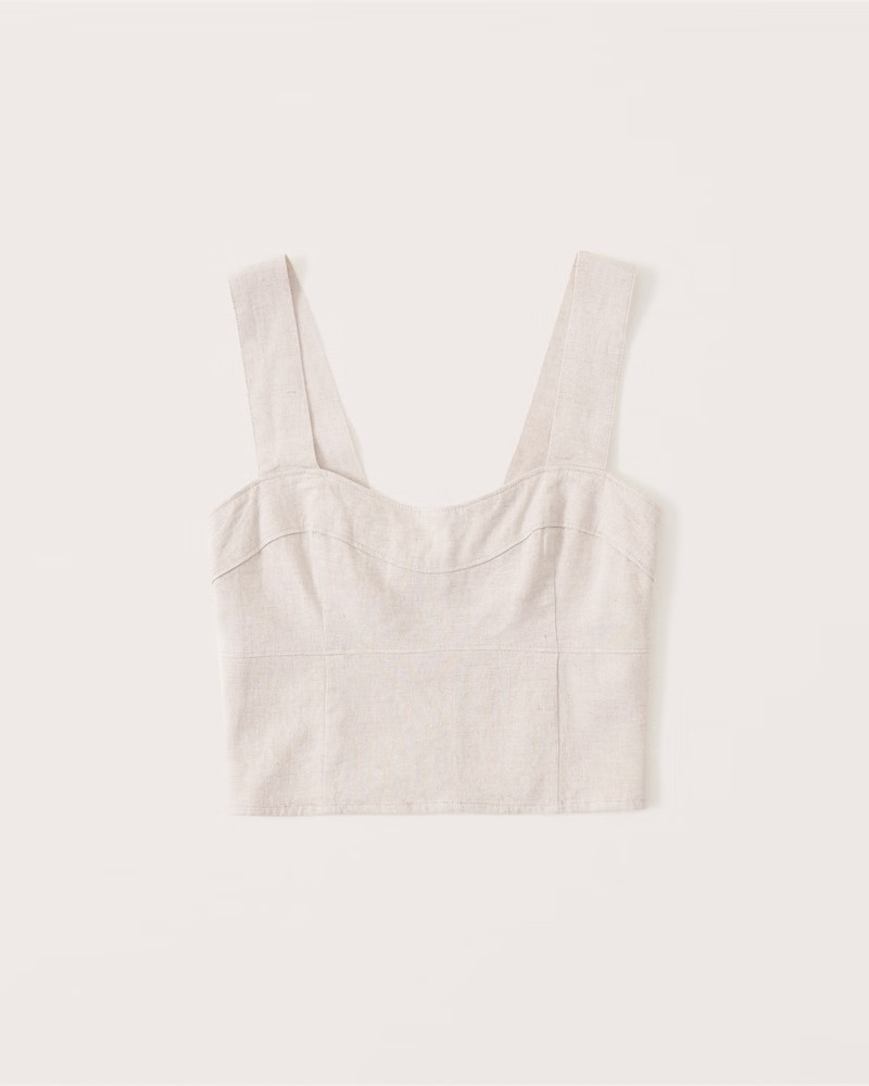 Women's Linen-Blend Corset Set Top | Women's Tops | Abercrombie.com | Abercrombie & Fitch (US)