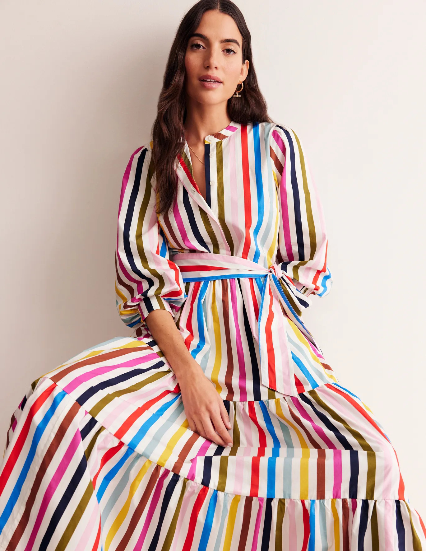 Alba Tiered Cotton Maxi Dress | Boden UK