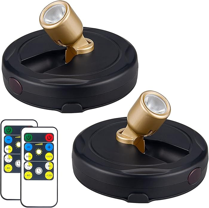 Wireless LED Spotlight, Battery Powered Picture Lights, Uplighting Indoor, Puck Lights with Remot... | Amazon (US)