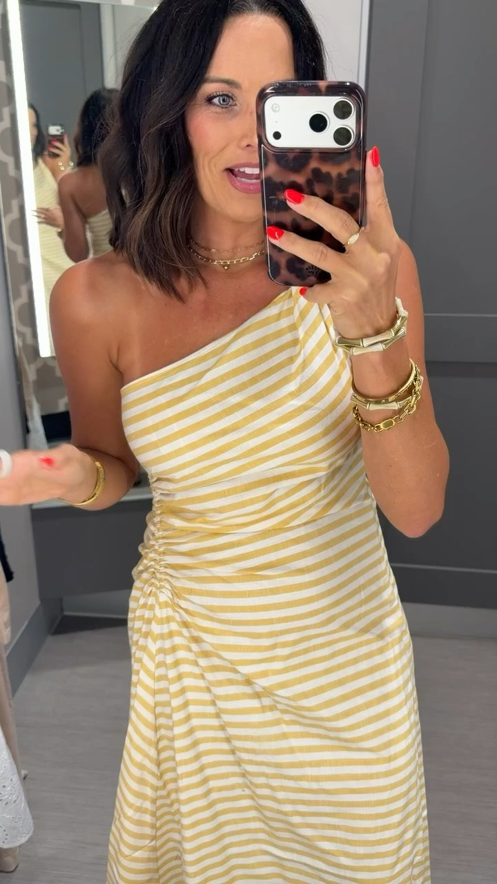 This striped one-shoulder dress is such a good Target find, and it’s even better because it’s on Target Circle Deal! The fit is so flattering, the yellow stripe is perfect for summer, and it looks way more expensive than it is.

#Target #TargetStyle #TargetCircle #TargetCircleDeals #TargetFinds #TargetFashion #SummerStyle #AffordableFashion #DressSeason #OOTD #LTKStyle #LTKFinds #ClassicStyle #StyleOnABudget #SummerOutfit