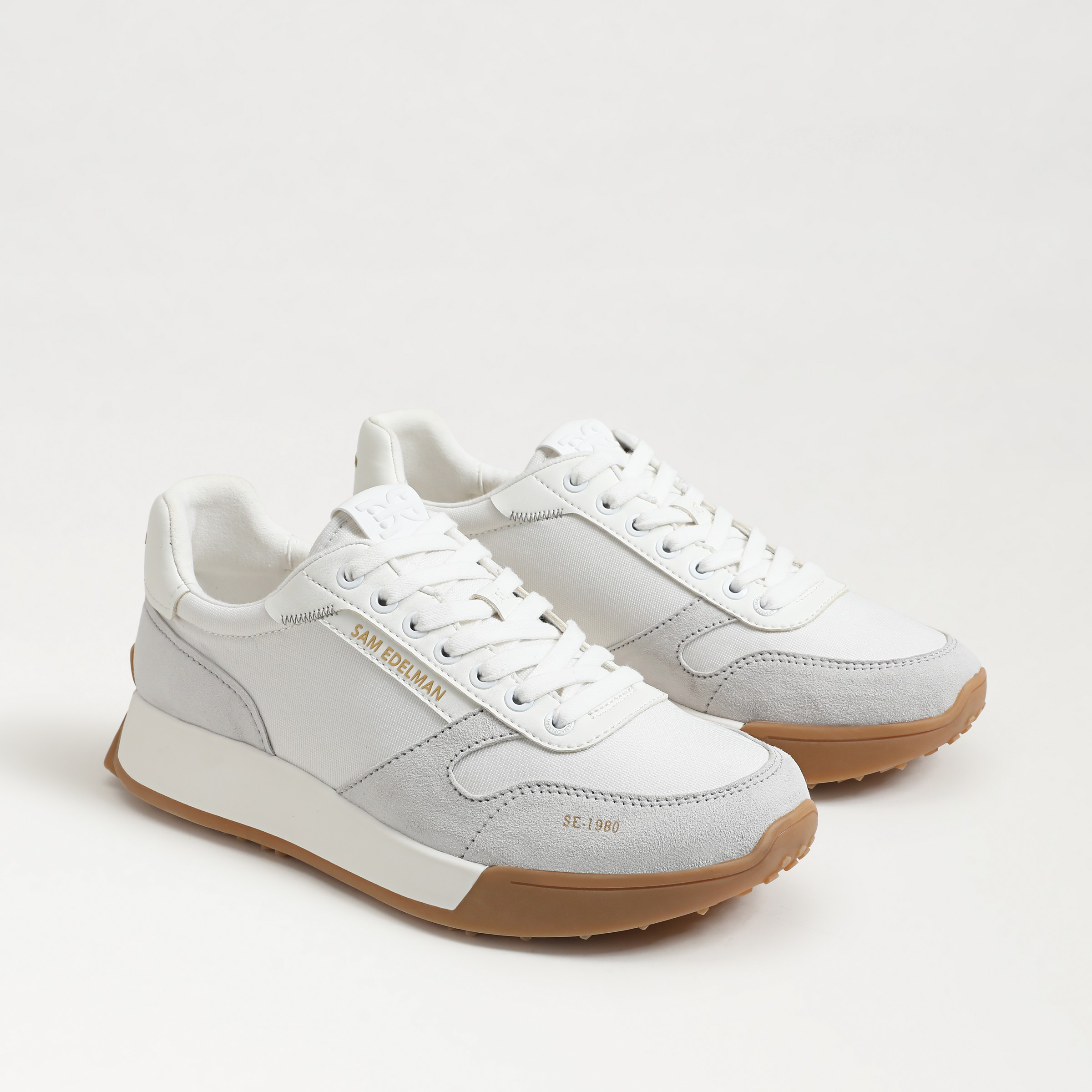 Sam Edelman Men's Logan Sneaker White Suede/Nylon | Sam Edelman
