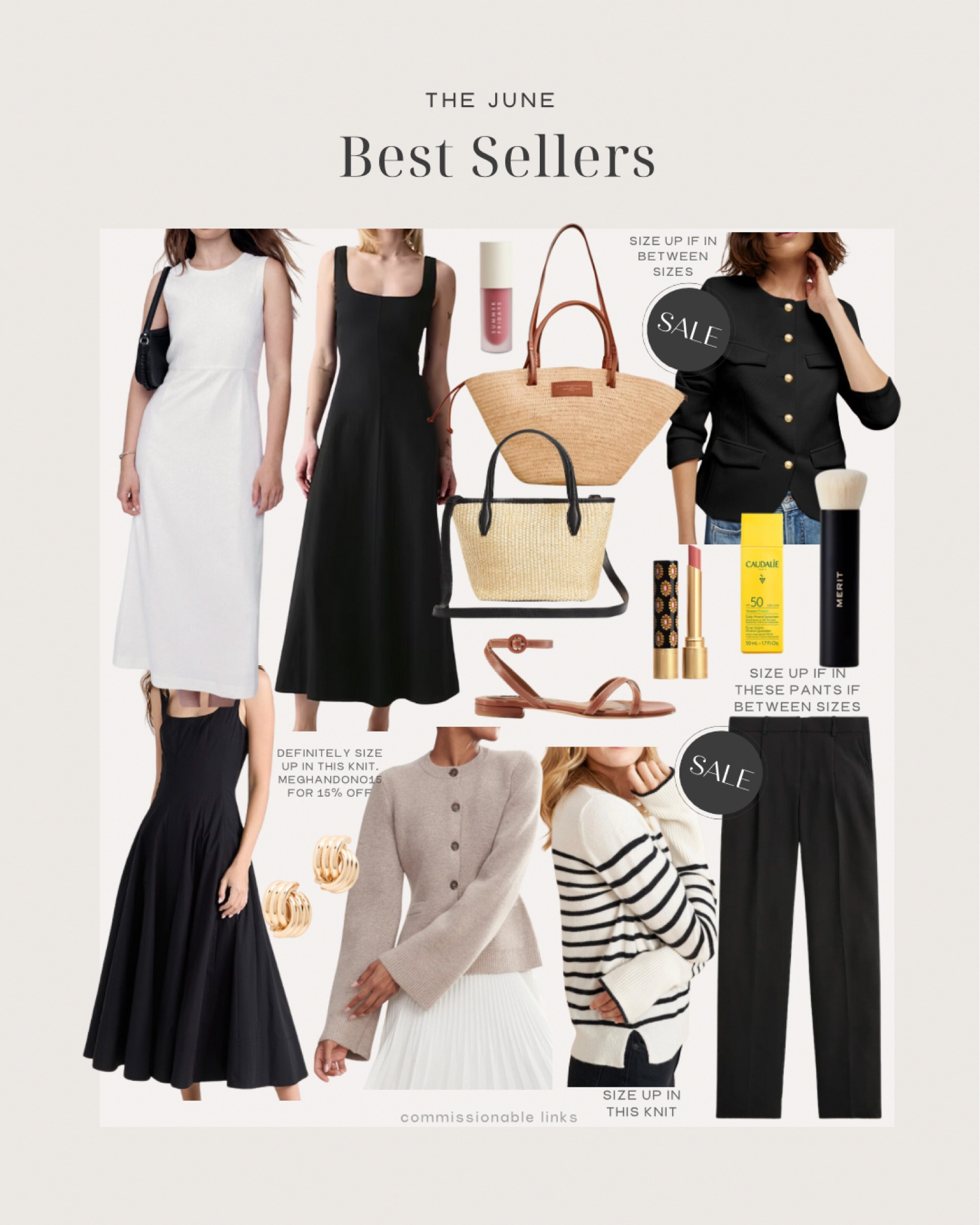 June’s bestsellers!
Linen midi dress
Summer totes
Raffia bags
Staud dress
Trousers on sale
Striped sweater
Jenni kayne cardigan
Veronica beard jacket 
Caudalie sunscreen
Gucci lipstick
Merit beauty brush
Summer Fridays lip oil
Margaux ankle wrap sandals 

#LTKSeasonal