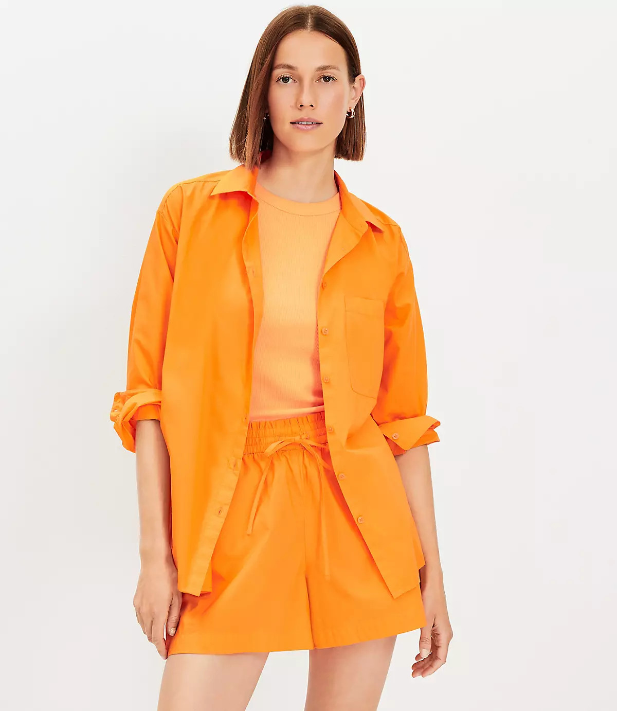Poplin Oversized Pocket Shirt | LOFT