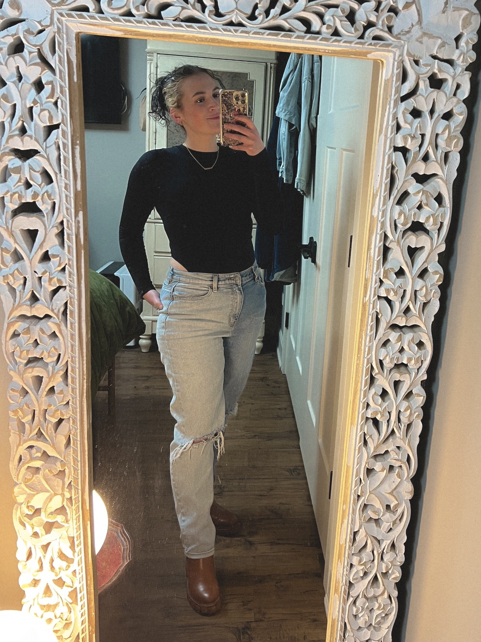 Today’s outfit 🤌🏻 I’m honestly obsessed with this bodysuit and the boots!! 

#LTKSaleAlert #LTKootd #LTKPetite