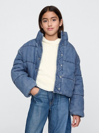 Kids Denim Puffer Jacket | Gap (US)