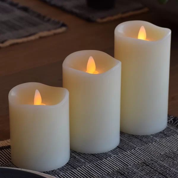 3 Piece Unscented Flameless Candle Set | Wayfair North America