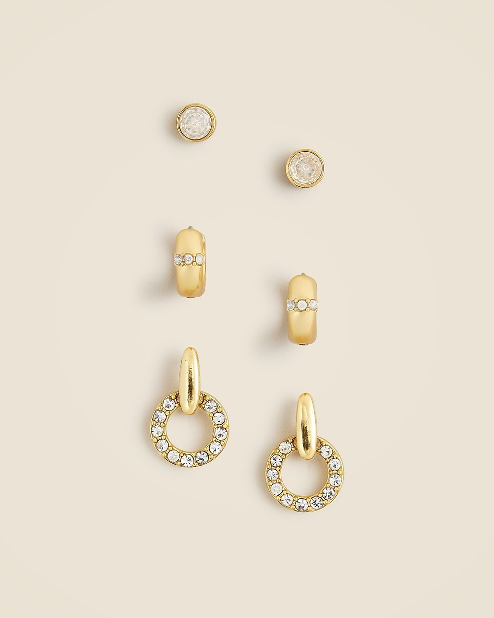 Sparkling earrings three-pack | J. Crew US