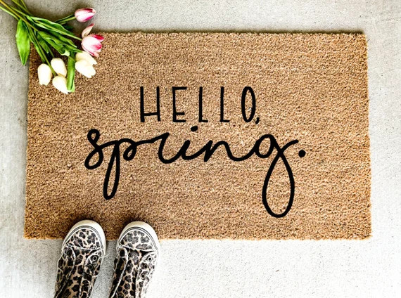 Hello Spring Doormat Welcome Mat Spring Decor Spring | Etsy | Etsy (US)