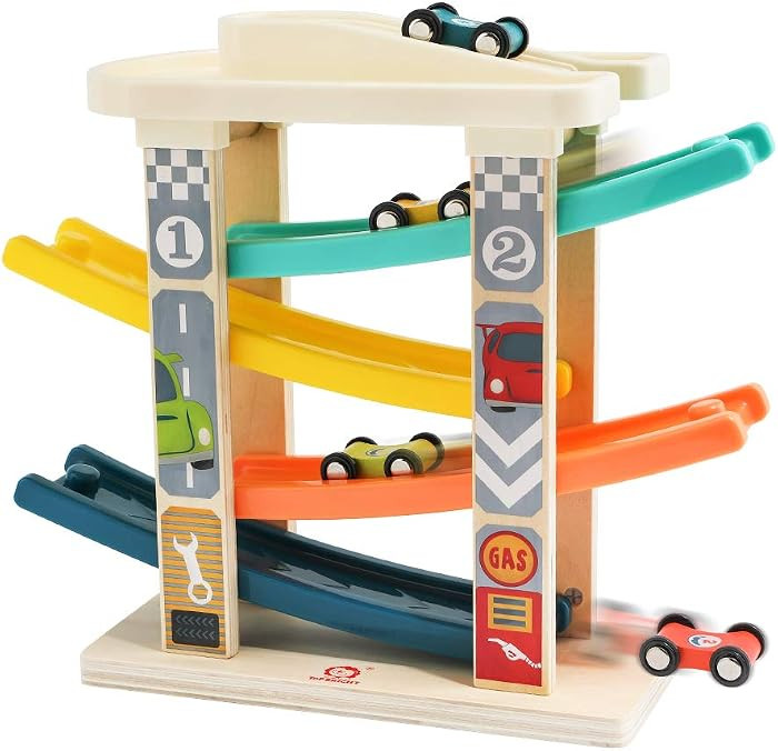 TOP Bright Toddler Wooden Race Track Car Ramp Toys for 1 2 Year Old Baby Motor Skills Race Tracks... | Amazon (US)