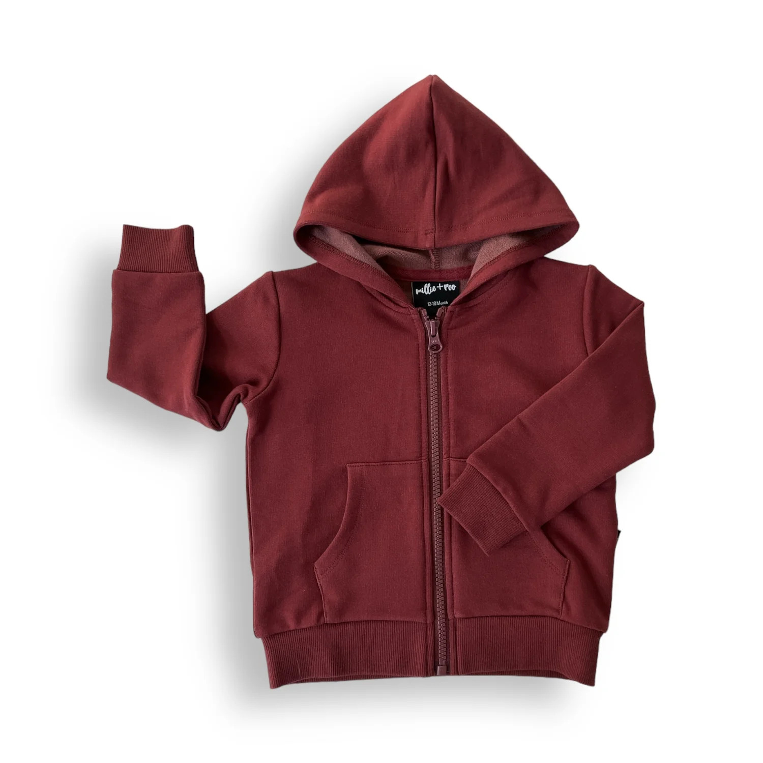 ZIP HOODIE- Oxblood Bamboo French Terry | millie + roo