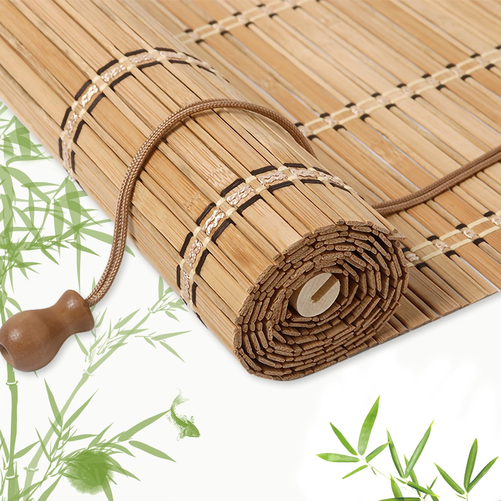 【Enhanced Privacy】Crafted from natural wild bamboo materials, our bamboo roller blinds boast ... | Amazon (US)