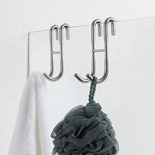 Click for more info about Simtive Shower Door Hooks (2-Pack), Towel Hooks for Bathroom Frameless Glass Shower Door, Shower Squ
