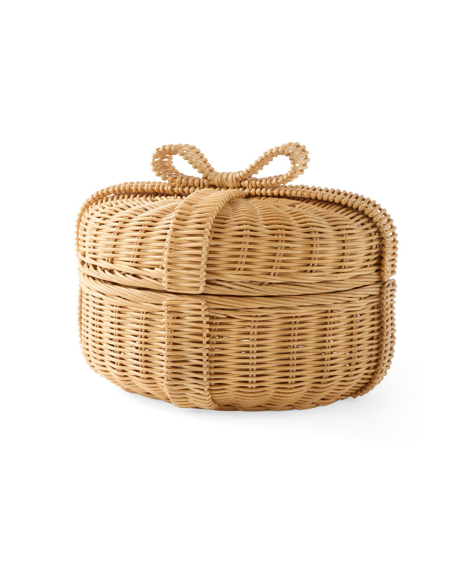 Petite Wicker Bow Box | Serena and Lily