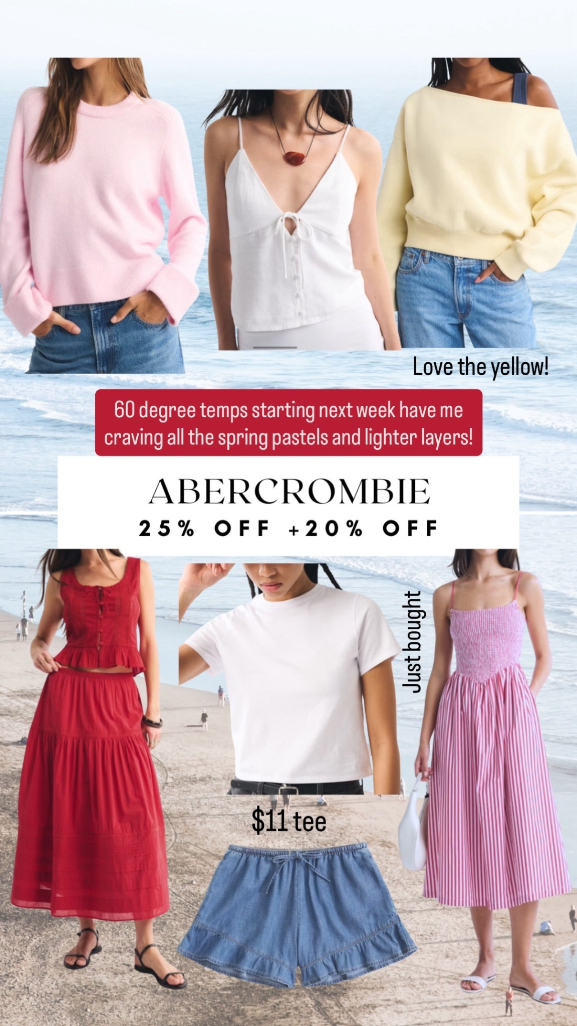 Abercrombie spring sale! 25% off + 20% off w/ code AF20

Own & love most all of these 


#LTKPetite #LTKSaleAlert #LTKSeasonal