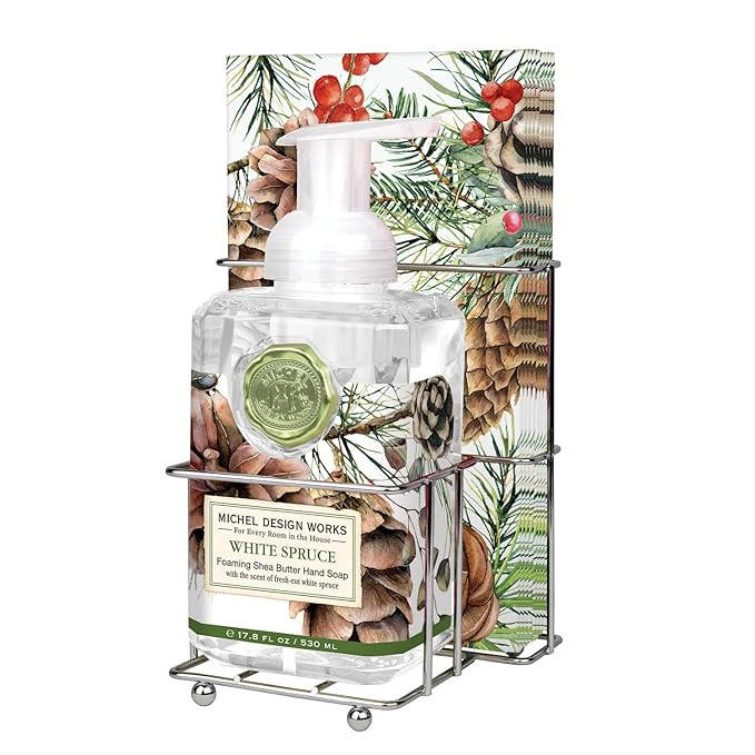 Michel Design Works Scented Foaming Hand Soap and Napkin Caddy Set, White Spruce | Amazon (US)