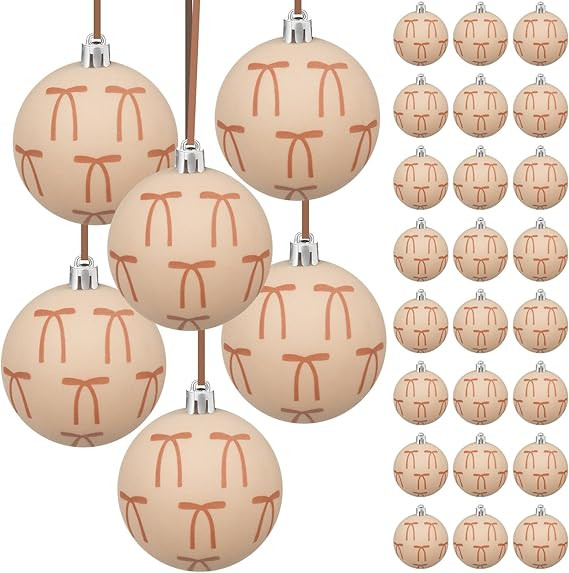 24 Pack Velvet Christmas Ball Ornaments 2.36'' Bow Christmas Tree Decorations Xmas Ornaments for ... | Amazon (US)
