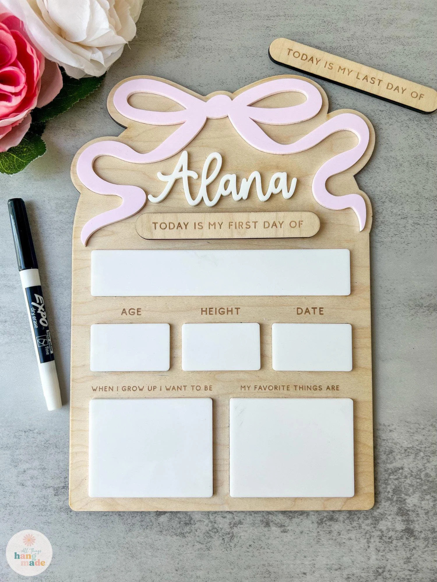 Personalized Interchangeable First Day Of School Sign For Kids, Reusable First Last Day of School Sign, Interchangeable Name Back to School | Etsy (Global)