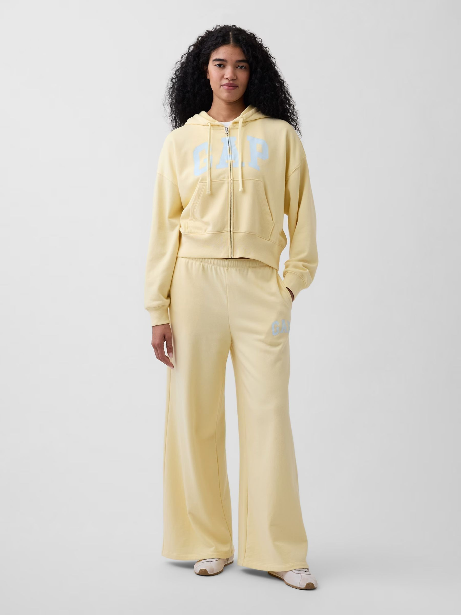 Yellow Oversized Logo French Terry Zip Hoodie | Gap | GAP UK