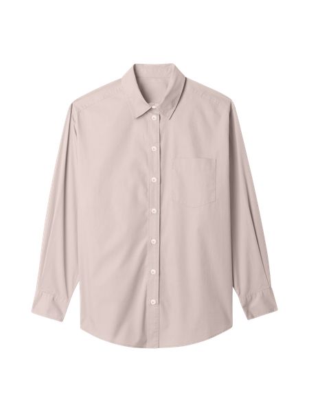 Relaxed-Fit Cotton-Blend Poplin Button-Down Shirt | Women's Long Sleeve Shirts | lululemon | Lululemon (US)