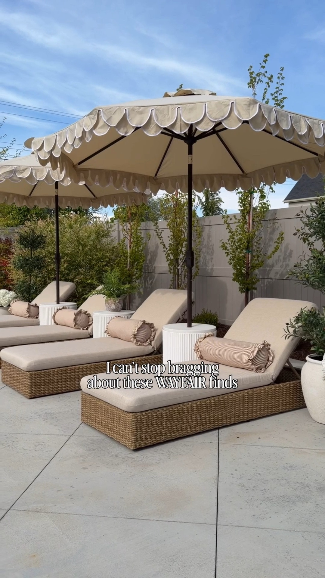 We just updated our small pool patio with these gorgeous chaise lounges and umbrellas from @wayfair and I’m in love with this look! This is our second season using  these umbrella stand side tables and they are amazing, and sell out early every year! We also just added this new runner in our kitchen and I’m loving the touches of blue and cream! #wayfair #wayfairpartner #ad

#LTKHome