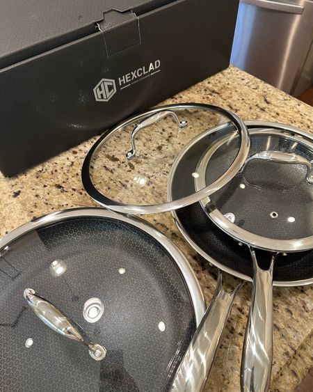 AD You know you have reached peak adult life when simple things like @hexclad pans excite you! Remember when I shared these a few months ago? I have been loving these pans. I use them daily! 

Hexclad pans blend stainless steel durability with ceramic non-stick, featuring a unique hexagonal pattern for even heating and easy cleaning. Their tri-ply construction ensures excellent heat conduction and durability, making them versatile for various cooking techniques on different cooktops. Home cooks and chefs alike love these pans for their performance and convenience. #hexclad #hexcladpartner


#LTKhome