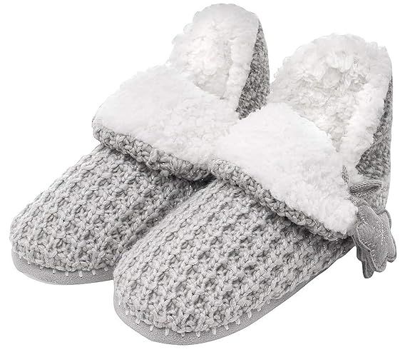 Women's Comfort Warm Faux Fleece Fuzzy Ankle Bootie Slippers Plush Lining Slip-on House Shoes Ant... | Amazon (US)