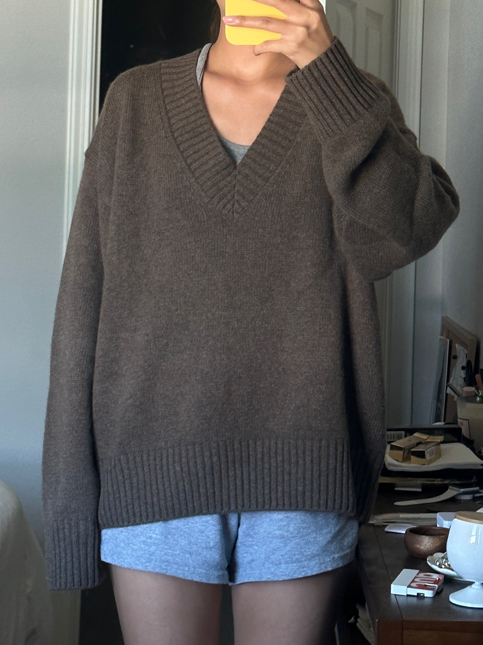 V neck oversized clearance sweater