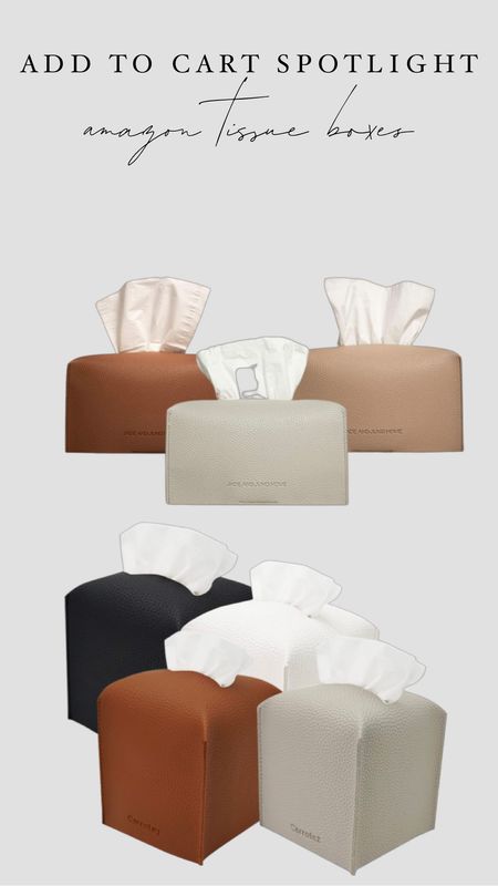add to cart spotlight ✨ February 11th

these amazon tissue boxes are great quality, hold shape, come in different sizes, so many colors to choose from and affordable 👌🏼

#LTKFind #LTKstyletip #LTKhome