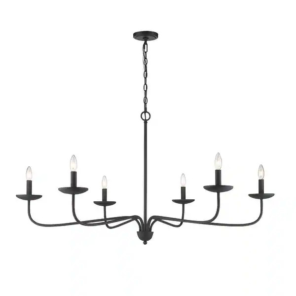 6-light Black Simple Candle Style 50" Diameter Large Chandelier | Bed Bath & Beyond