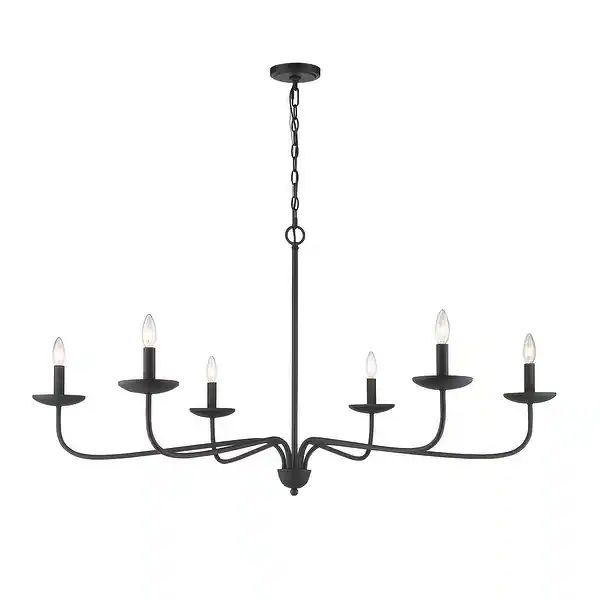 6-light Black Simple Candle Style 50" Diameter Large Chandelier - Overstock - 31410635 | Bed Bath & Beyond