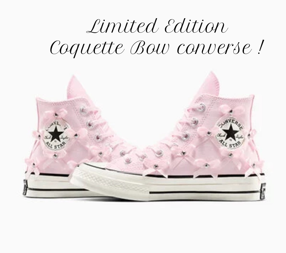 I’m fully in my Pink Christmas Era 🎀✨
These limited edition bow Converse are literally the moment. High-top, girly, and just the right amount of holiday magic. I swear they look like something straight out of a dreamy Christmas rom-com where the main character finally believes in herself. 😭💗
They’re already selling out and I’m not gatekeeping — RUN don’t walk 🏃‍♀️💨
Once they’re gone… they’re gone.
If you’re a bow girly + pink lover… this is your sign ! 

#pinkchristmas #bowgirly #conversegirl #holidaystyle #christmasfashion #girlyaesthetic #pinkobsessed #momstyleinspo #thelightbetween #ltkitbag #ltkholiday #giftguide2025 #viralfinds #tinyjoys #everydaymagic #thisisyour sign #limitededitionstyle #musthavefinds #girlycore #pinkcore #cutecore #coquetteaesthetic #coquettefashion 🎀


#LTKGiftGuide #LTKStyleTip #LTKShoeCrush