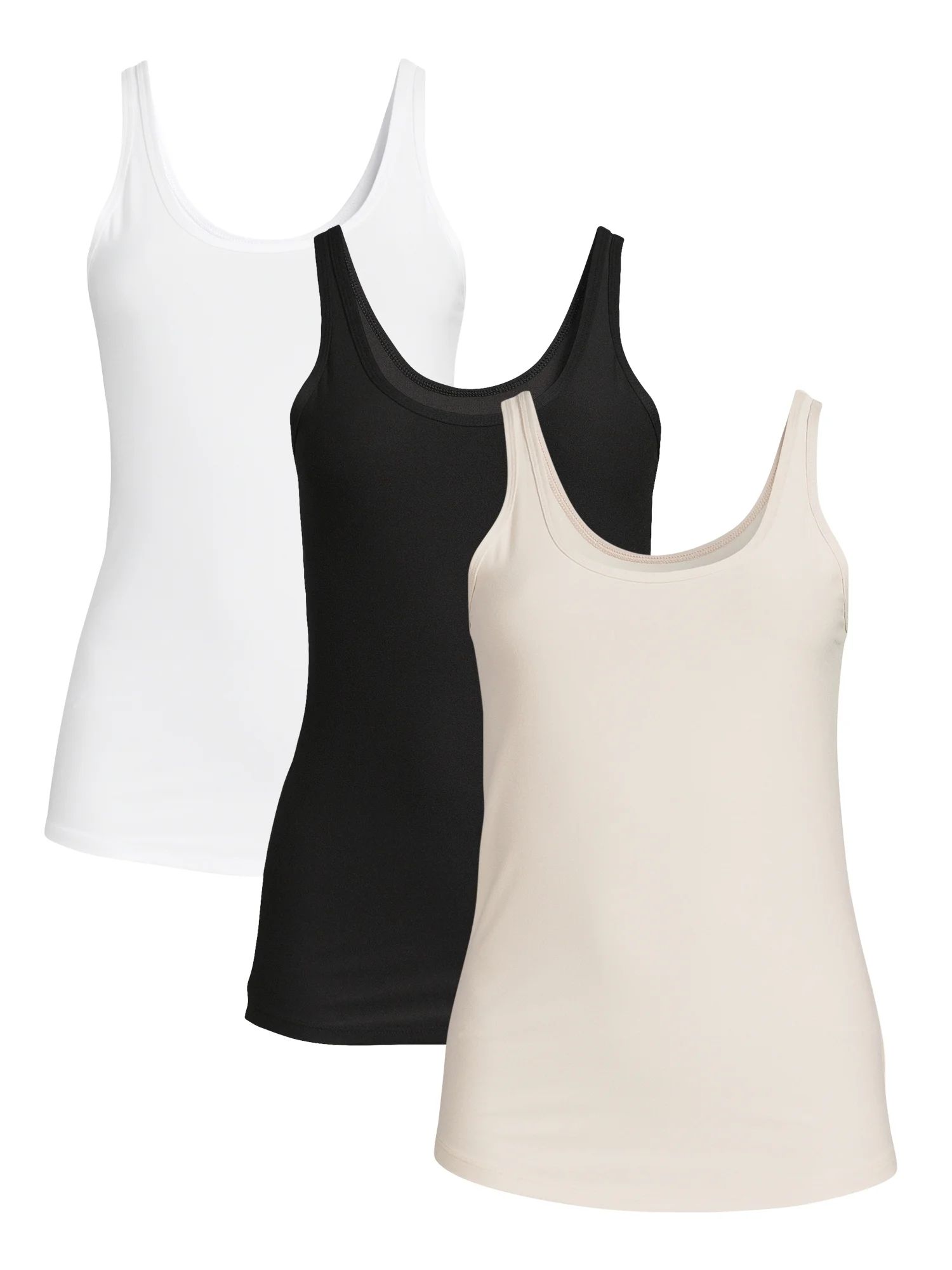 No Boundaries Juniors Scoop Neck Tank Top, 3 Pack, Sizes XS-XXXL - Walmart.com | Walmart (US)