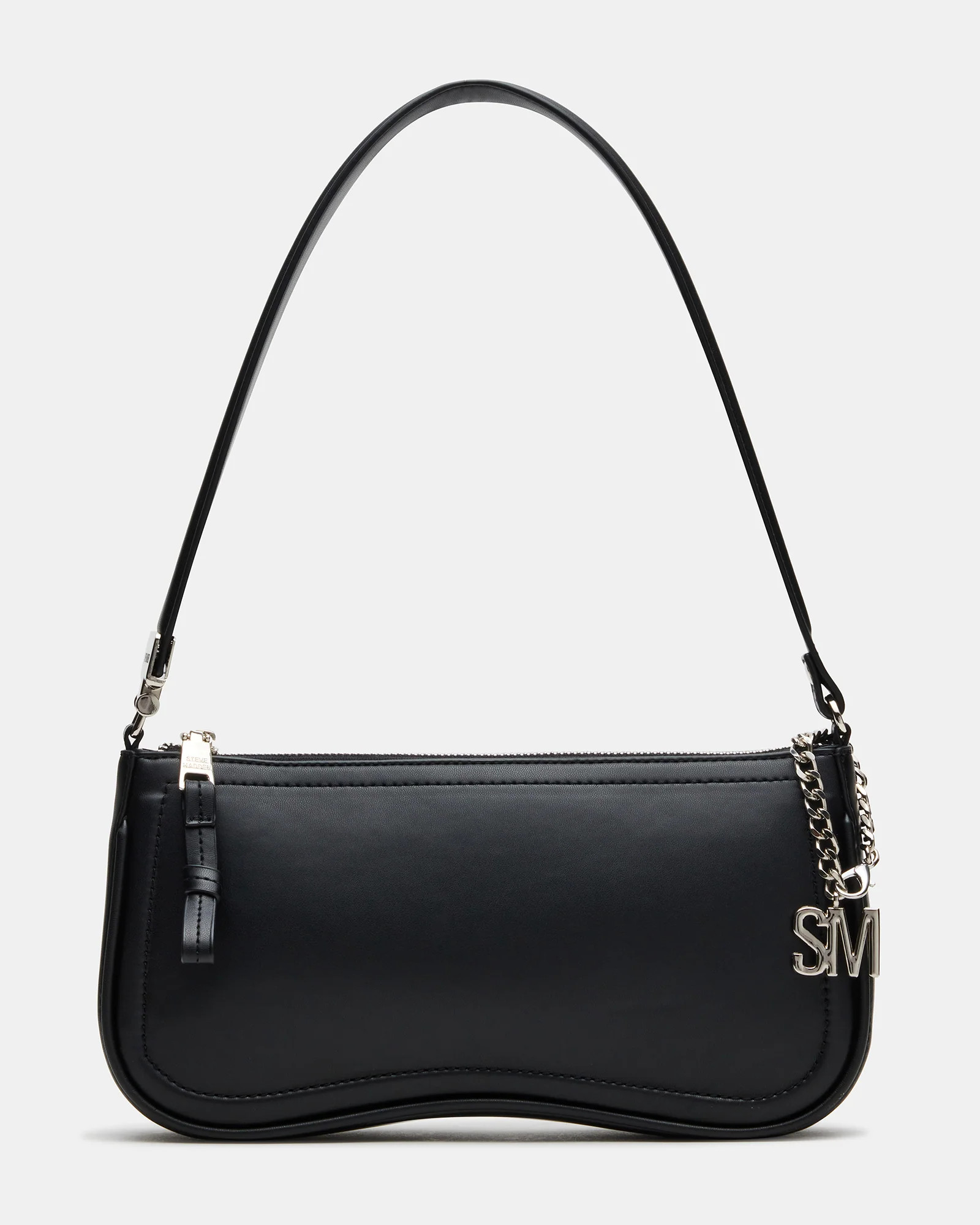 ANGEL Bag Black Top-Zipper Structured Shoulder Strap Handbag | Steve Madden (US)