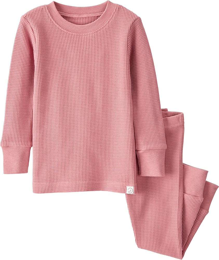 little planet by carter's Baby 2-Piece Pajamas Made with Organic Cotton, Pink Waffle Knit, 24 Mon... | Amazon (US)