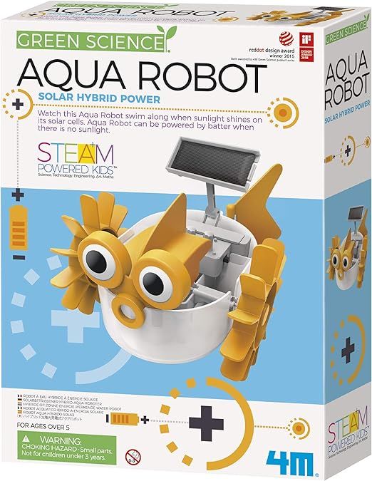 4M Toysmith, Aqua Fish Solar Hybrid Power Robot, DIY STEAM Powered Kids Science Kit, Boys & Girls... | Amazon (US)